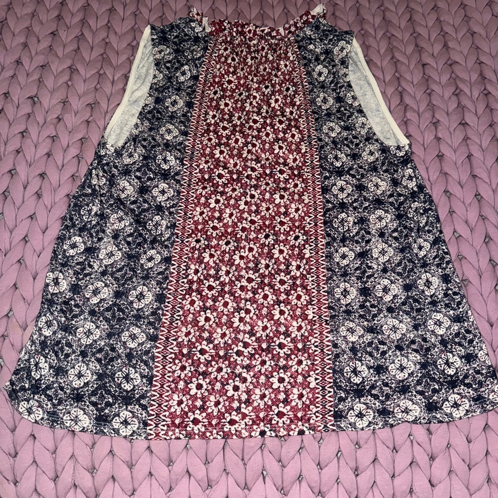 Floral Shirt in Red and Blue